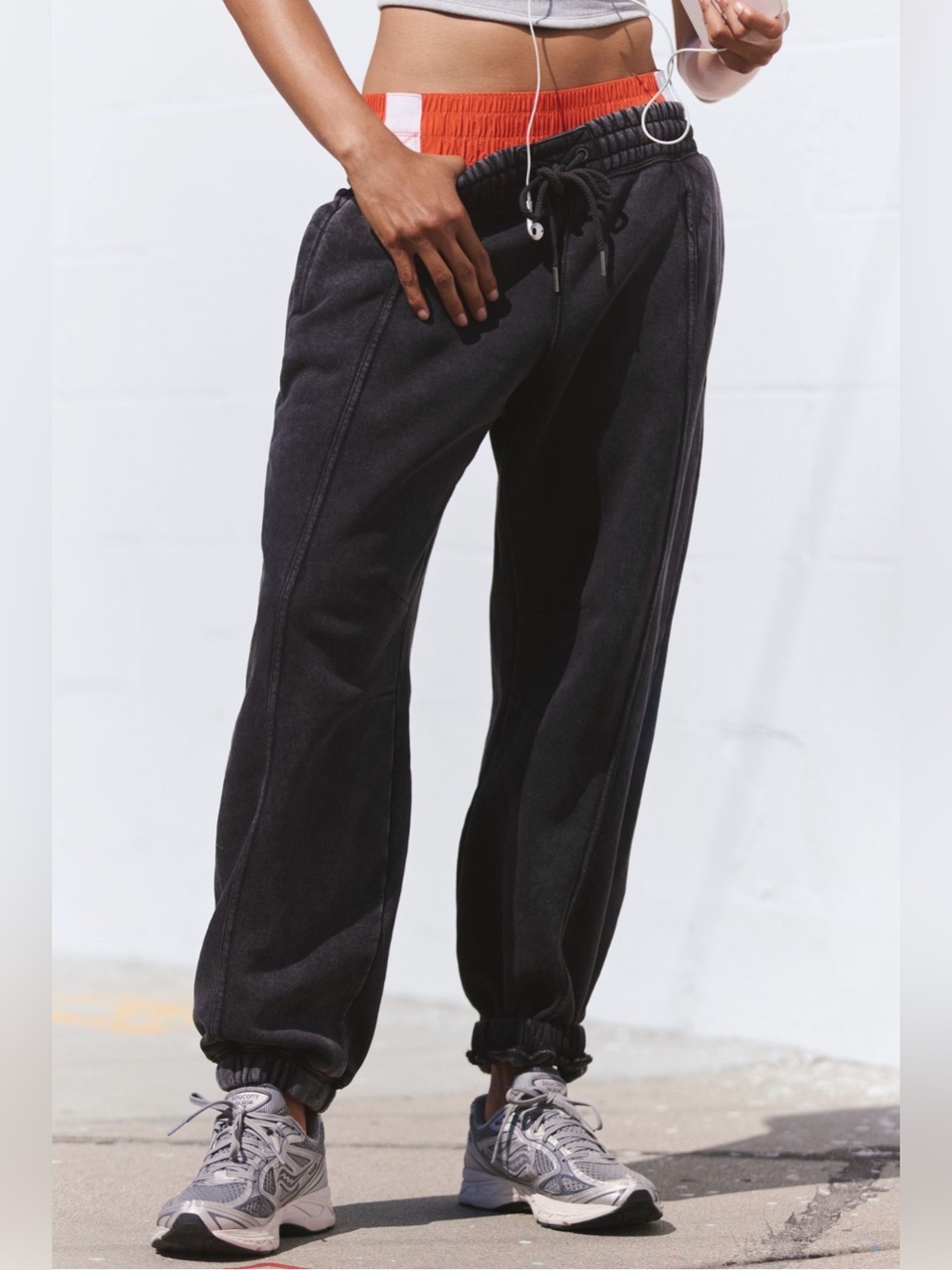 FP Movement by Free People Sprint to the Finish Sweatpants ~ Mineral Wash Black